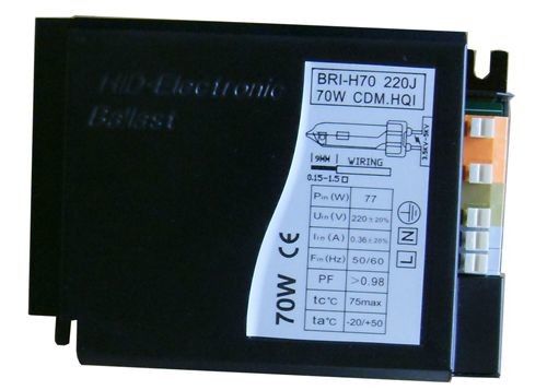 0.44A 130Hz Kỹ thuật số chấn lưu nhà kính bằng gốm Metal Halide 70W Đèn natri
