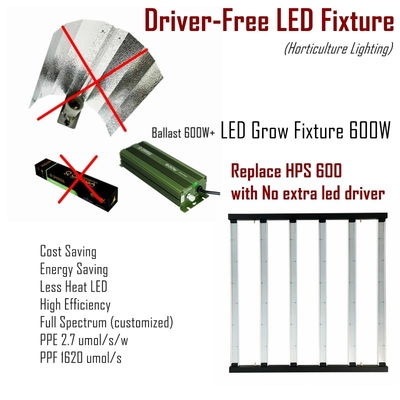 Driver Free Full Spectrum LED Grow Đèn 600w Ballast tương thích cho nông nghiệp